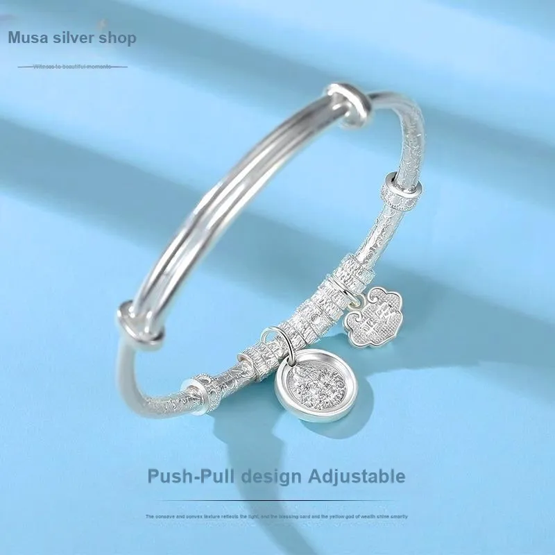 MIAOYINGE 999 Fine Silver Sterling Silver Bracelets Women's-1