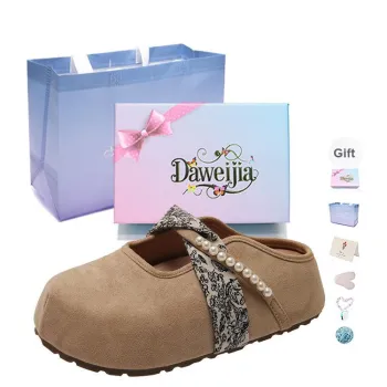 Dawei's House Rubber Sole Closed Toe Slippers Women's Gift Box Set