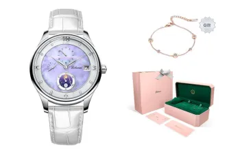 LOBINNI L Multifunction Automatic Mechanical Movement Cowhide Strap Watch Women's Watch White Dial