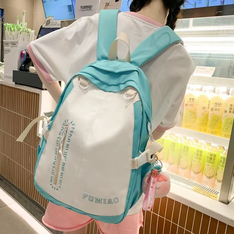 SWIMADE Nylon Backpack Regular Women's Pink/Violet/Black/Green-19