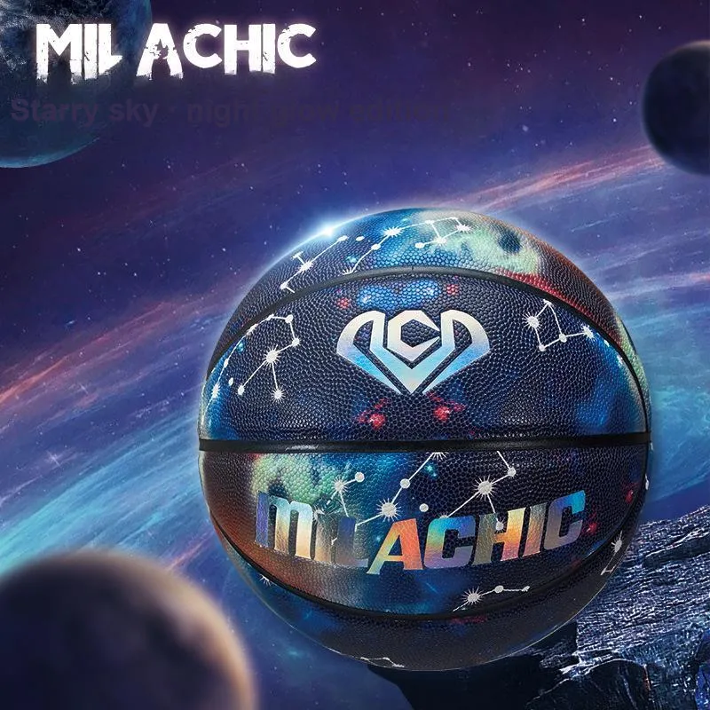 MILACHIC PU Basketball Starry Sky Glow In The Dark Size 7 Ball Training-2