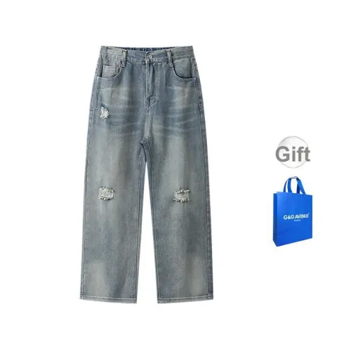 G&G AVENUE Джинсы голубо-серого цвета унисекс