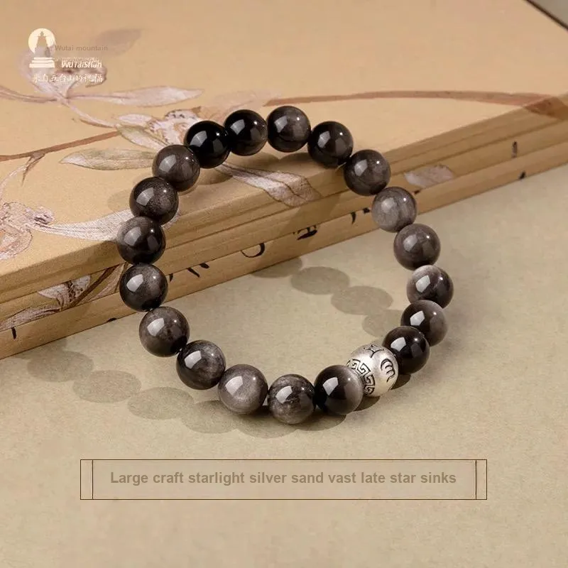 Mount Wutai Obsidian Bracelets Men's-3