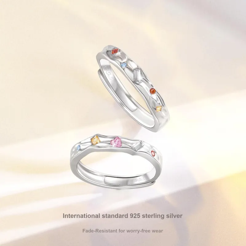 ZHENJIUJIU Silver 925 Ring Pair Unisex-1