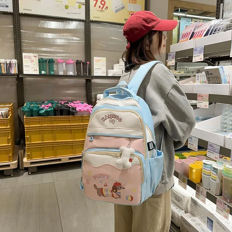 Alcohol Dragon Nylon Backpack Women's Multicolor-19