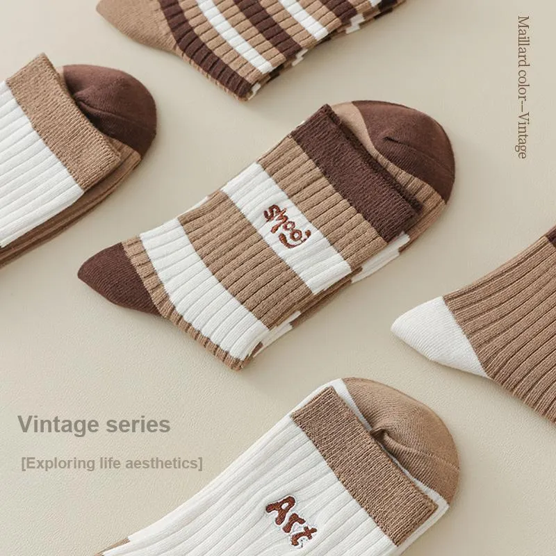 PLANDOO Mid Calf Socks Unisex 5 Pack-12