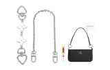 (Silver) White Four-Leaf Clover Extension Chain+Decorative Chain 15.8 inch+Includes One Screwdriver