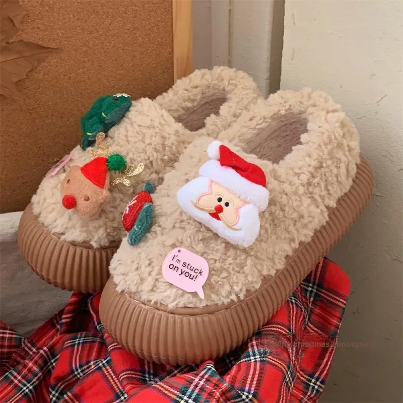 Thin Strips Cotton Slippers Women's, White-8