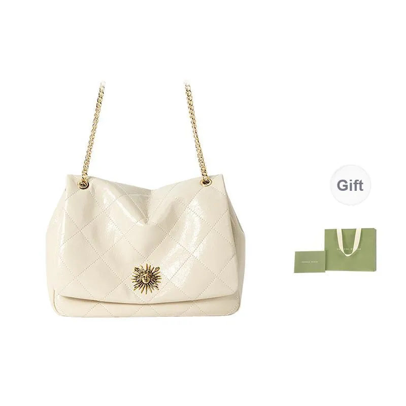 VANESSA HOGAN Cow Leather Shoulder Bag Women's Ecru/Black-4