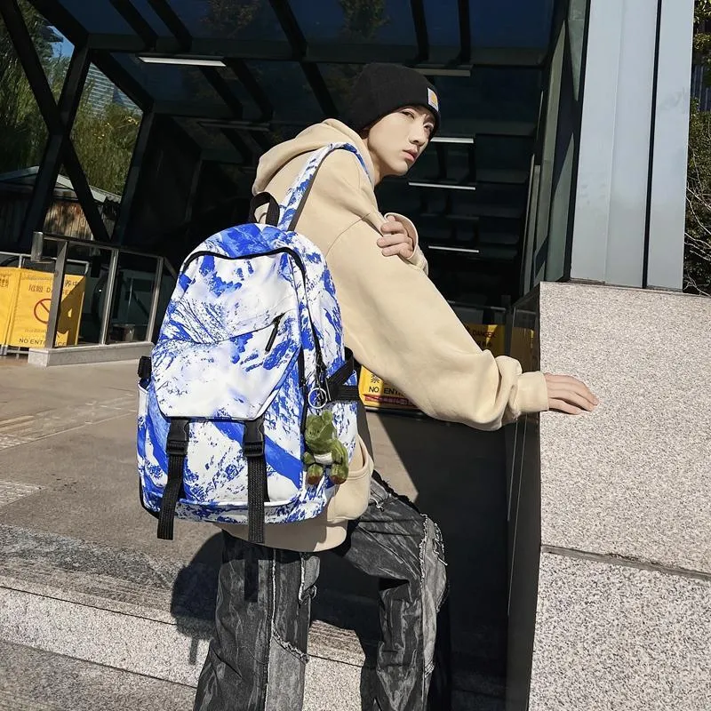 KAMLUI Nylon Backpack Unisex Gray/Black/Khaki/Green/Blue/Pink-23