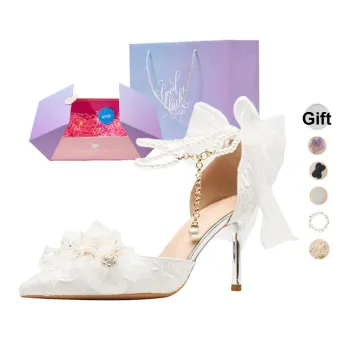 NTOZE Slim Heel High Heels Women's White