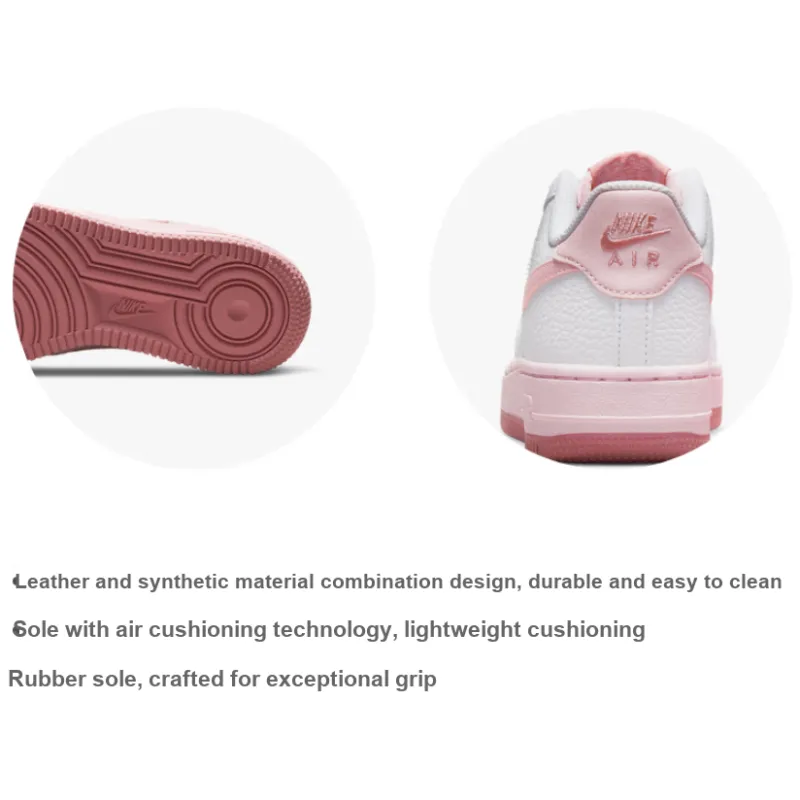 Nike Kids Air Force 1 "White/Pink Foam" Sneakers-1