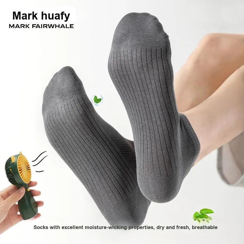 FAIRWHALE Mid Calf Socks Men's 5 Pack Gift Box Set-34
