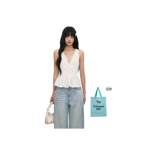 WEEKEND HUB Белый Женский Короткий Топ