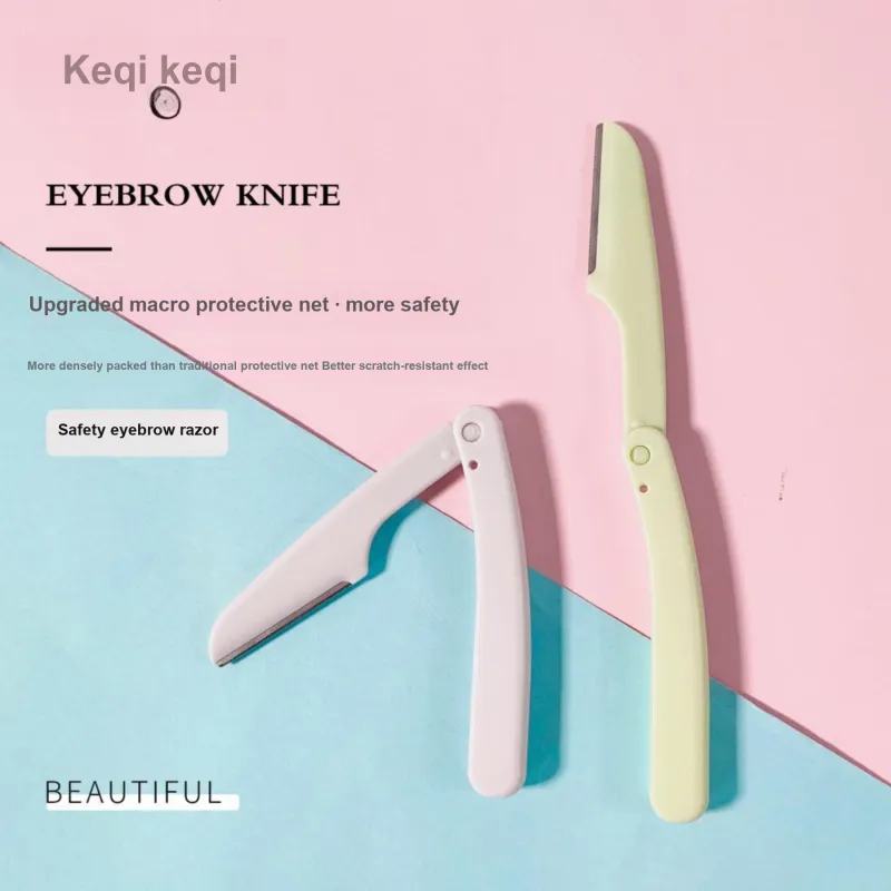 KEQI Folding Eyebrow Trimmer Long Micro-Safety Blade 1 Pack-2