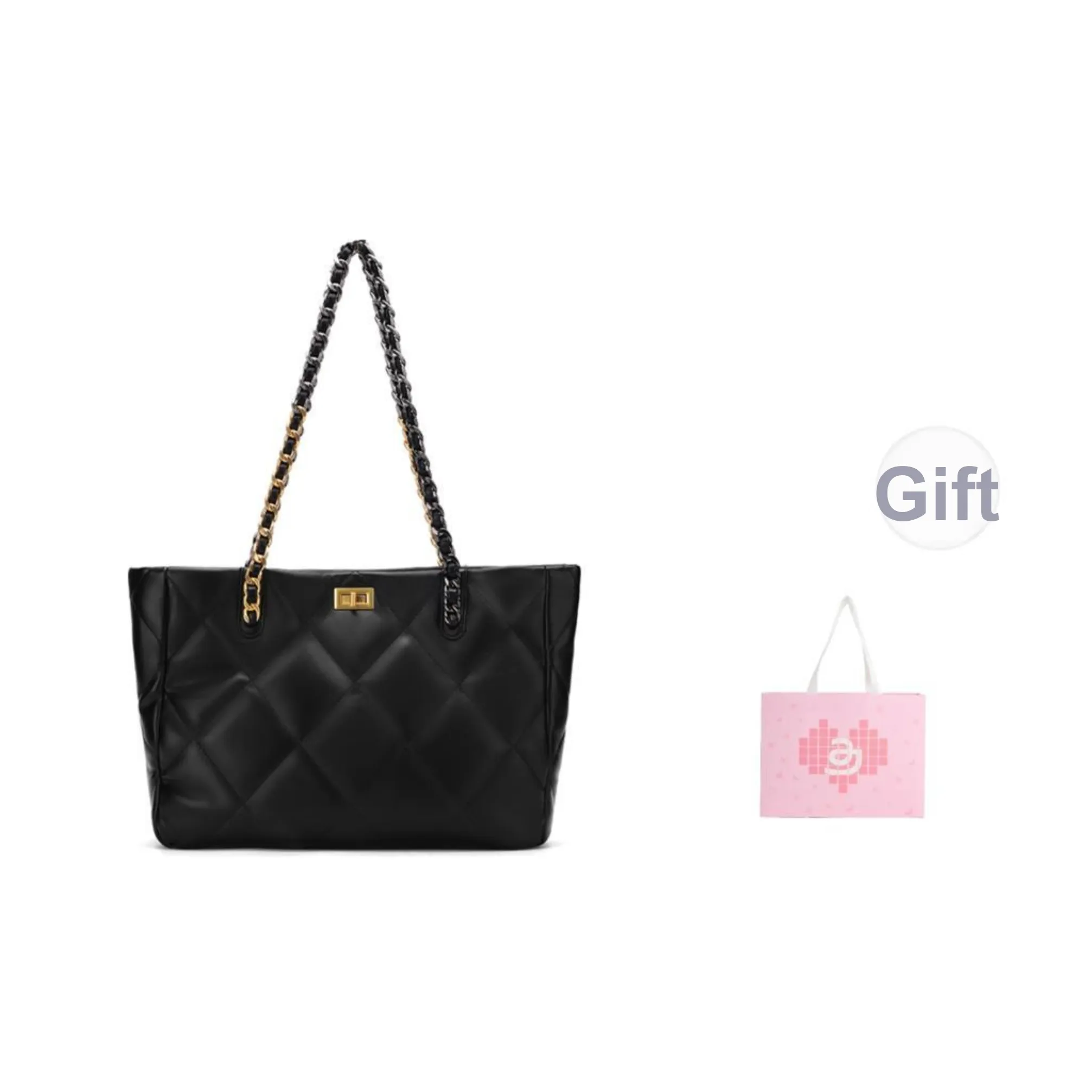 JACD PU Material Tote Bag, Shopping Bag, Shoulder Bag Regular Women's Black