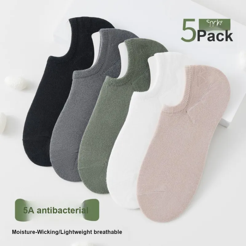 MIIOW No Show Socks Men's 5 Pack Mixed Color-4