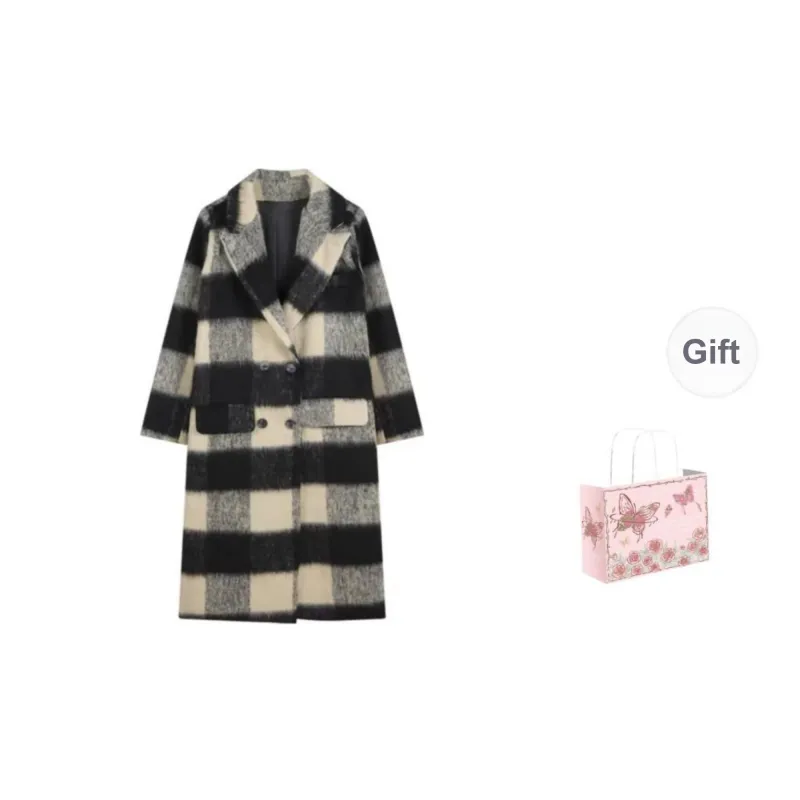 DATIANXIN Coats Women's Black White-2