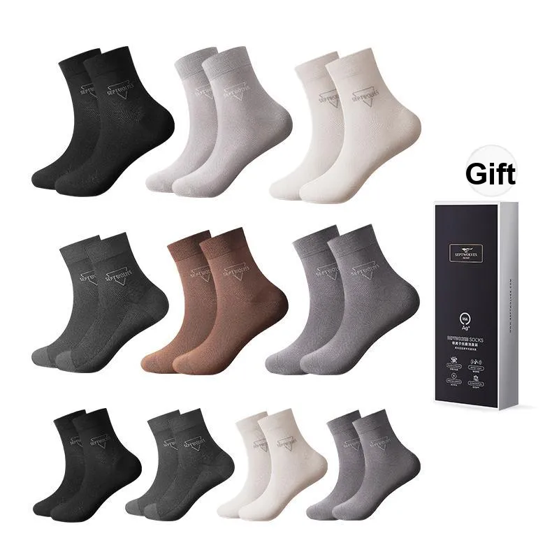 SEPTWOLVES Mid Calf Socks Men's Box Of 10 Packs Mixed Color