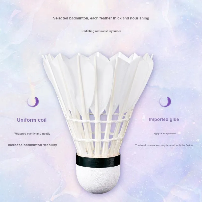 KUMPOO Nebula Series Goose Feather Shuttlecock 10 Pack Goose Feather Everyday Shuttlecocks-5