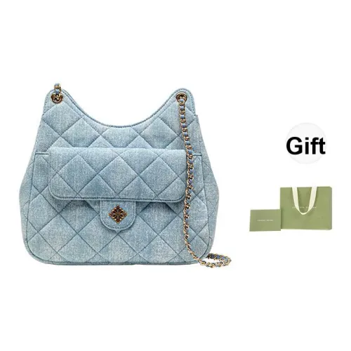 VANESSA HOGAN Деним Сумка с цепочкой Сумка через плечо Сумка на плечо Женская Светло-синяя