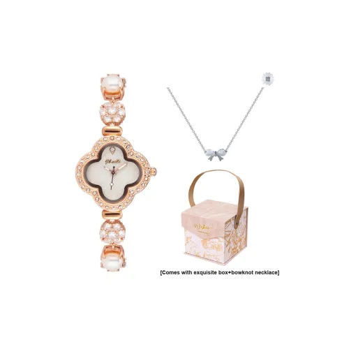 Jbaili Кварцевый механизм металлический ремешок женские часы золотой циферблат