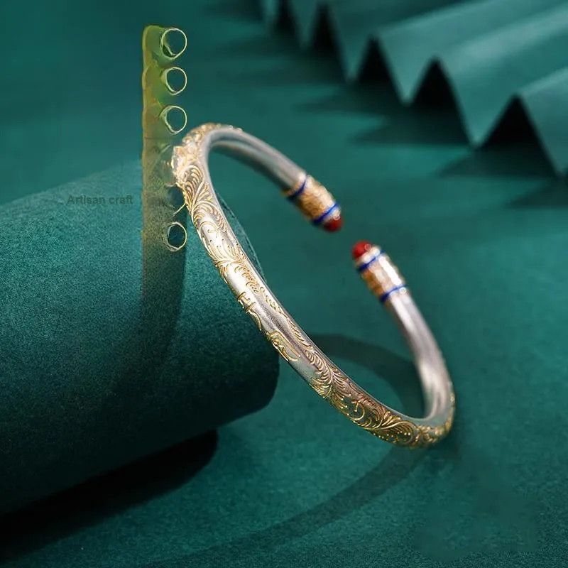YISHIQING 999 Fine Silver Sterling Silver Bracelets Unisex-1