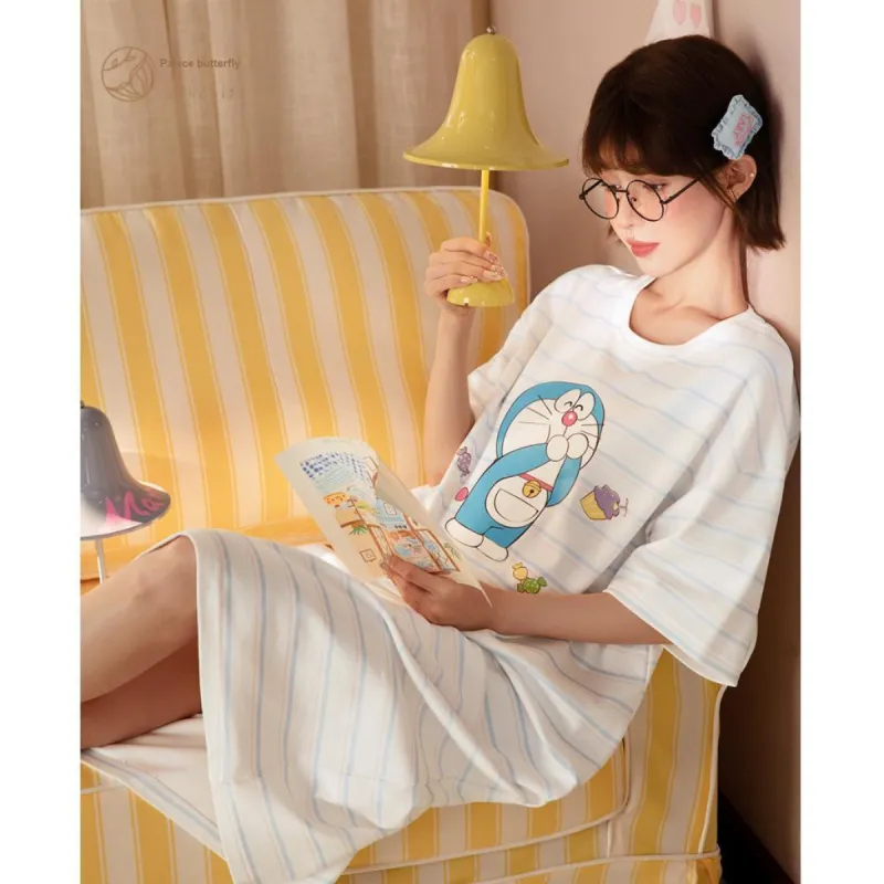 Gongdie x Doraemon/A, Nightgown Women's Gift Box Set White-3