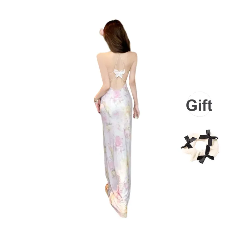 TURN UP Slip Dresses Women's Multicolor+Bowknot Hair Tie Comes With-1