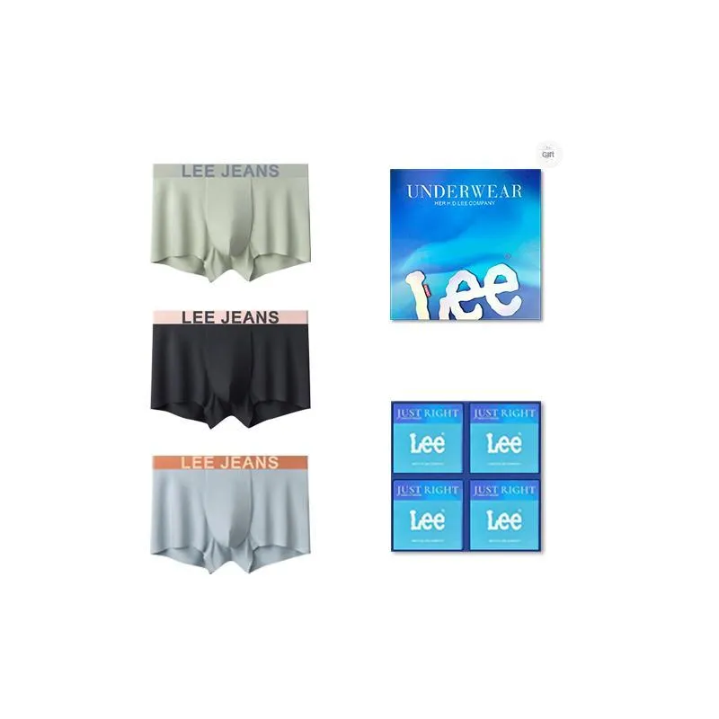 Lee 60 Pcs Tencel Modal Fabric 7A Antibacterial Mulberry Silk Gusset Men's 3 Pack Gift Box Set-2