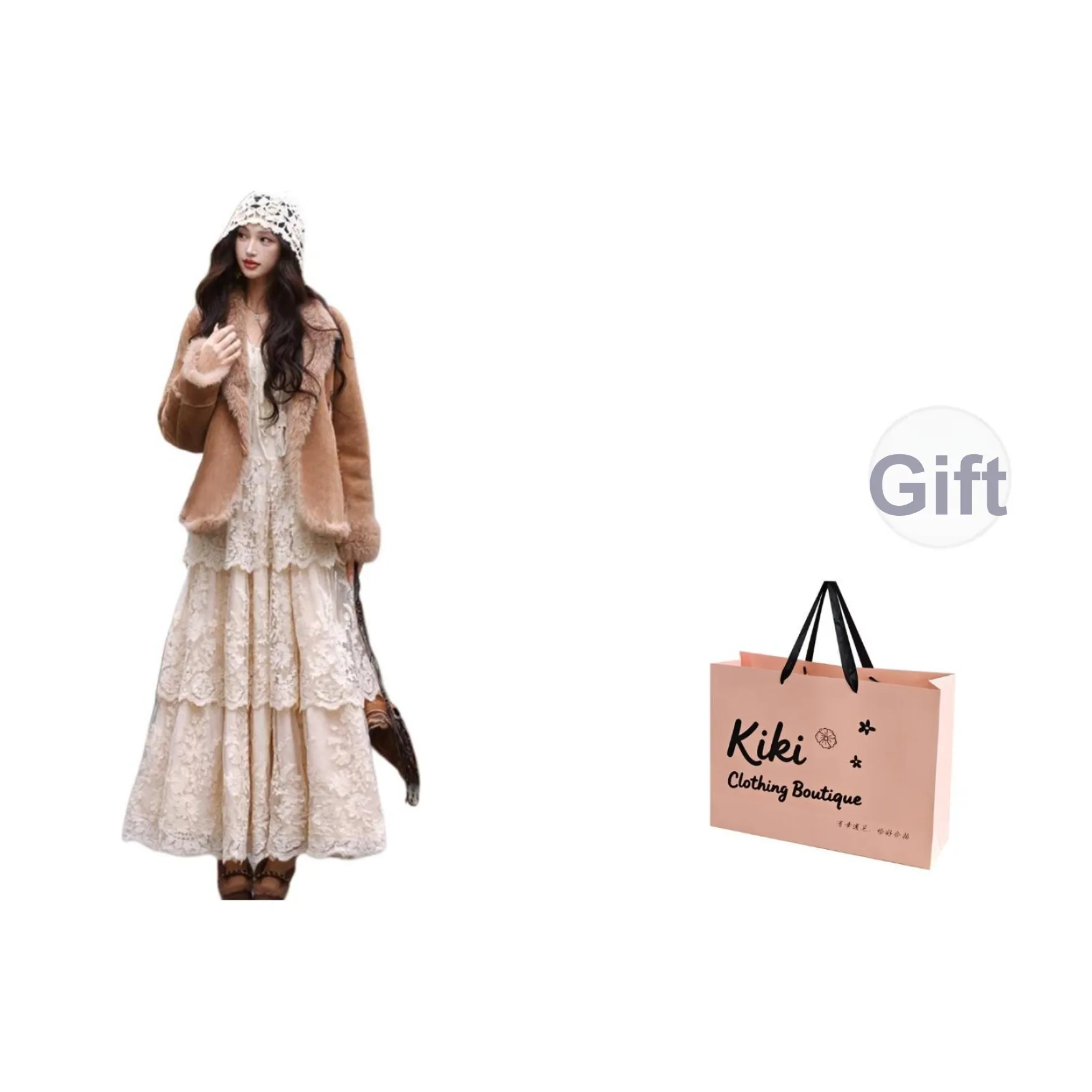 Kiki Clothing Boutique Длинное платье с длинными рукавами женское