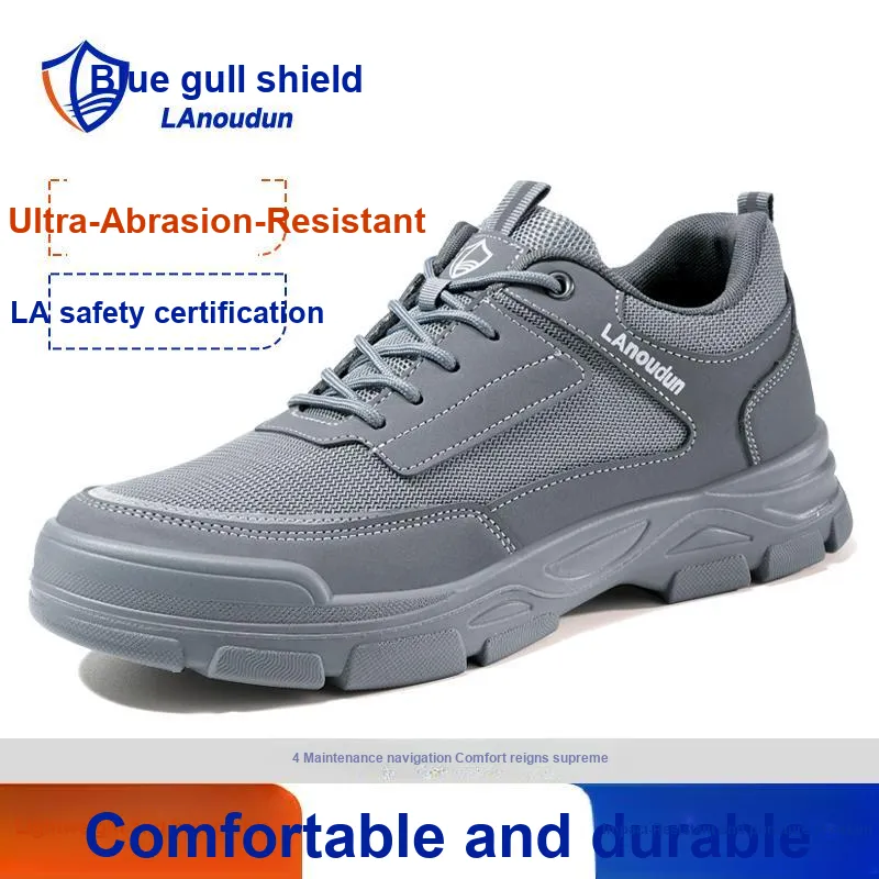 Blue Gull Shield Wear Resistant Impact Resistant Low Top Outdoor Shoes Unisex Dark Gray-6