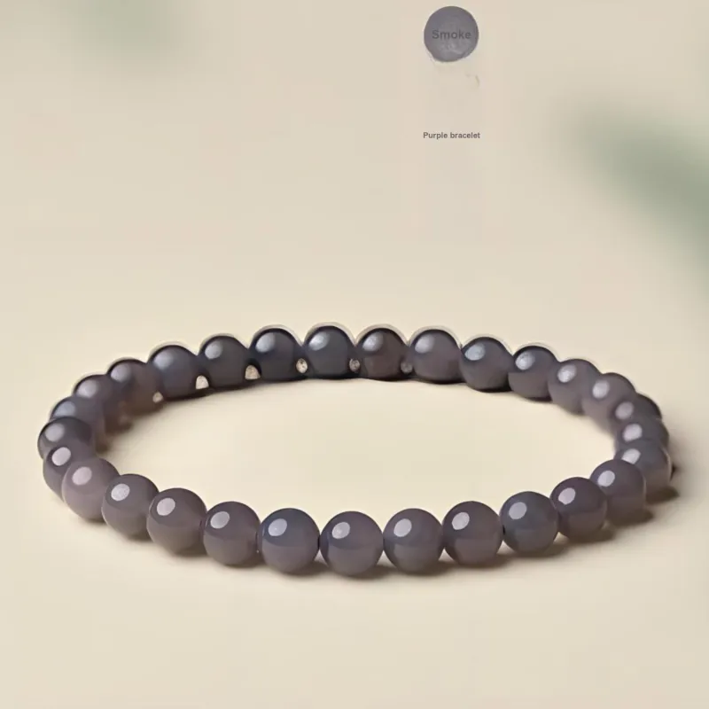 Lingxiang Yurun Hetian Jade Bracelets Unisex Smoky Purple-1