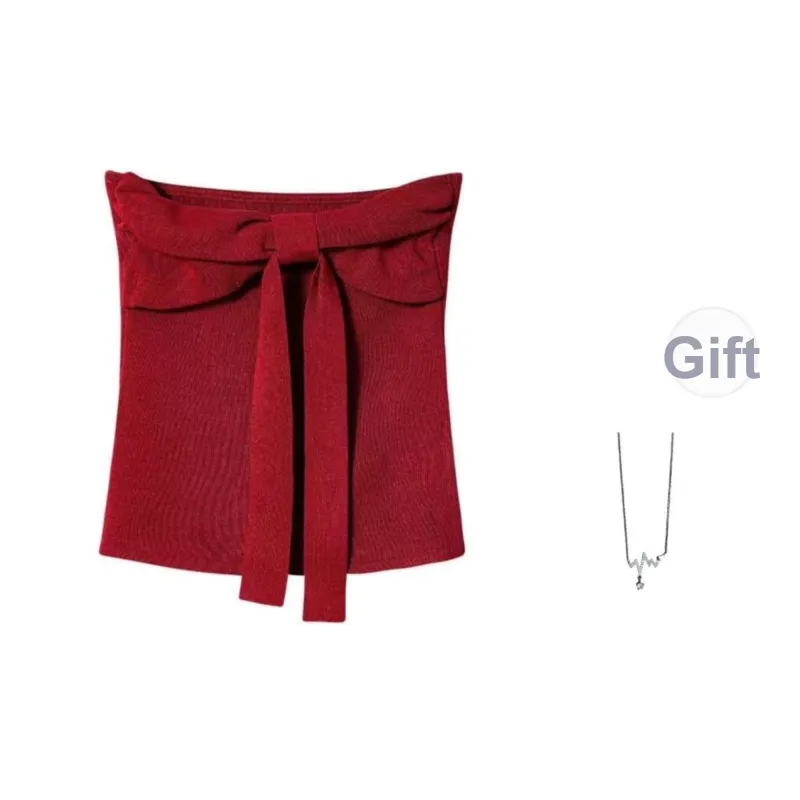 Grace Strapless Tops Women's Red-0