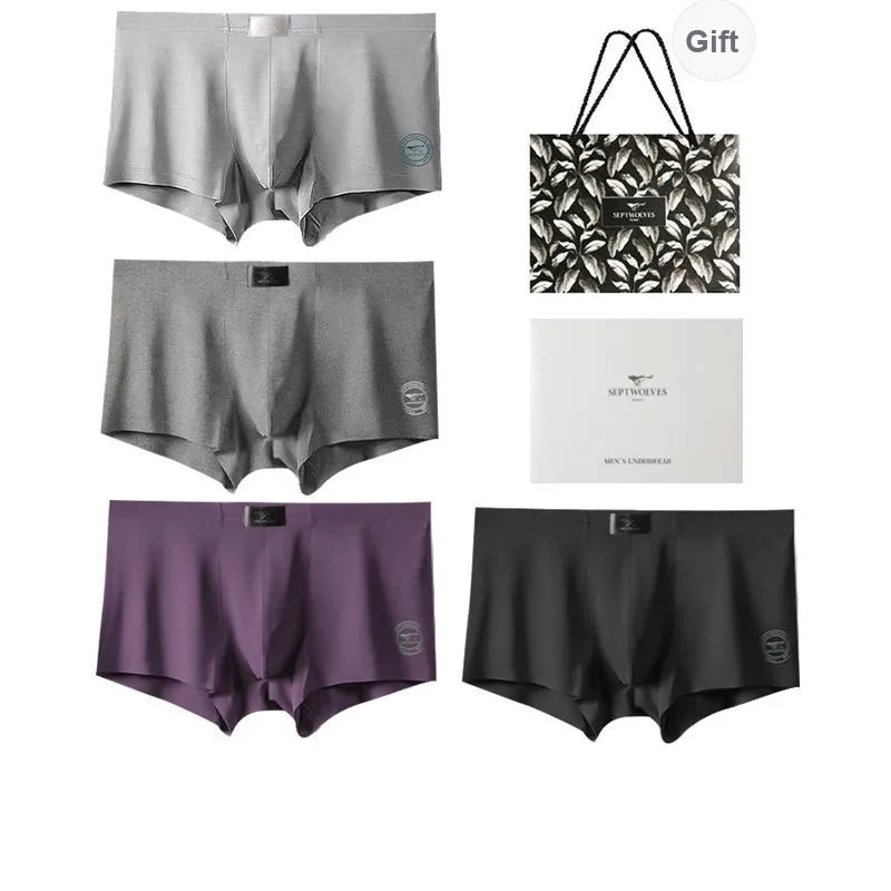 SEPTWOLVES Underwear Gift Box All Season Men's 4 Pack Gift Box Set+Shopping Bag-82