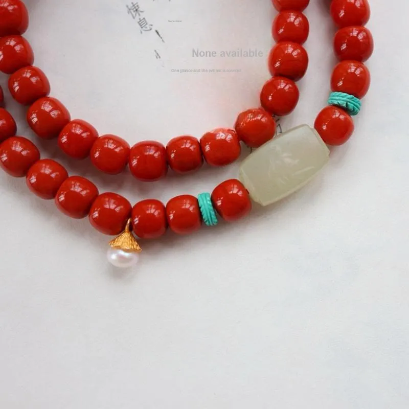 Xifeng Building Southern Red Agate Bracelets Women's-4