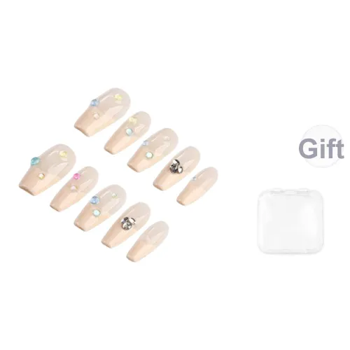 Song Biography Candy Color Гороховый узор 3D-эффект Осветляющий False Nail Средний LADDER 25 мм