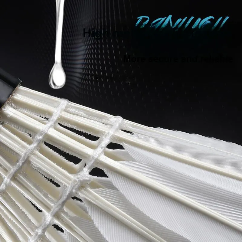 PANHIGH Size 4 12 Pack Goose Feather Training Competition Level Shuttlecocks-5