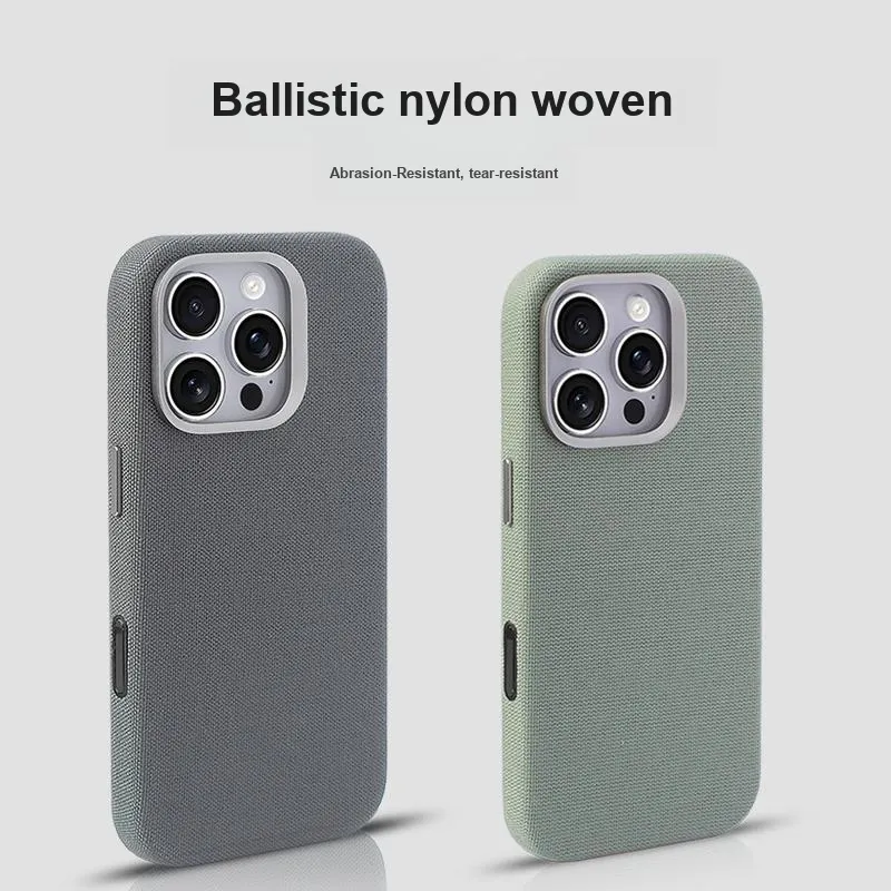 TXBX Ballistic Nylon Woven Material Magnetic Phone Case Compatibility With Apple 16/15/14/13 Collection-1