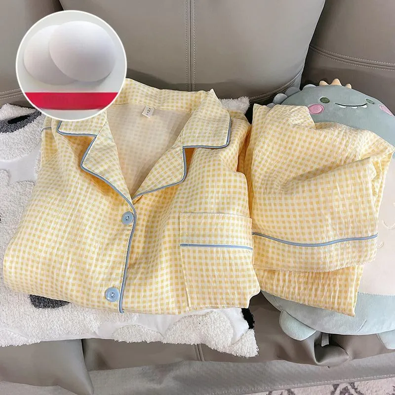 XIAFENYAN Pajama Set Women's Yellow-4