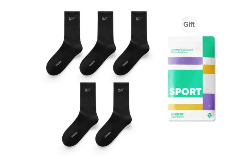 YOUKESHU Mid Calf Socks Unisex Shopping Bag Combo Set-30