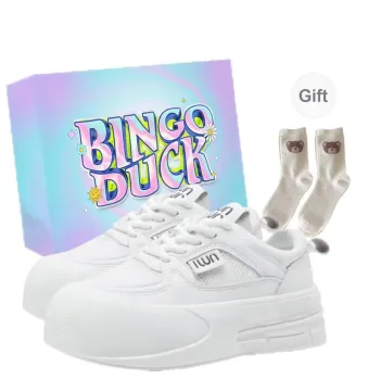 BINGO DUCK Slip Resistant, Breathable, Height Increasing Low Top Casual Shoes Women's