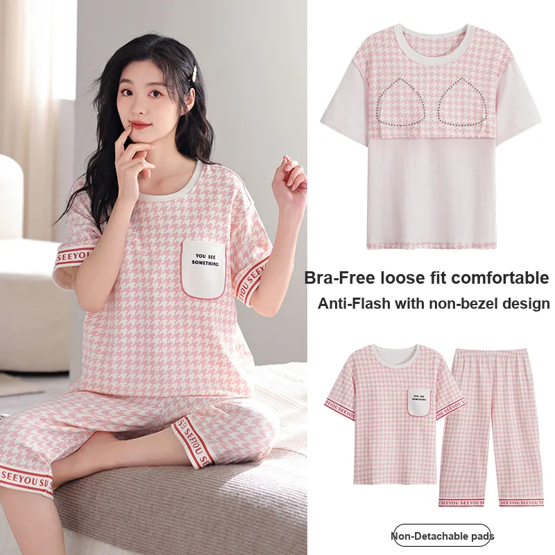 FENTENGCARE Pajama Set Women's Peach-1