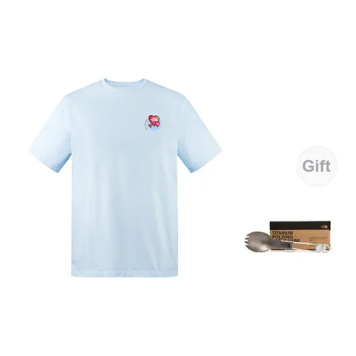 THE NORTH FACE Heart T-Shirts Unisex Fantasy Blue