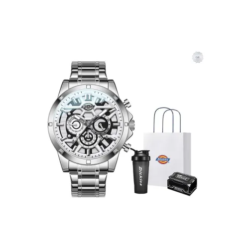 Dickies Кварцевые часы механический механизм стальной ремешок белый циферблат унисекс праздничная коробка