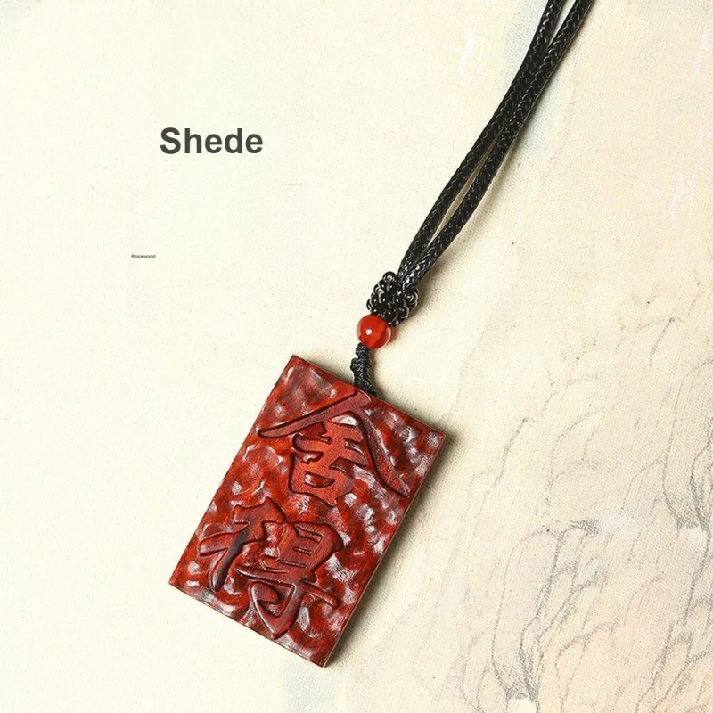 Magic Circle Pterocarpus Necklaces Unisex-3