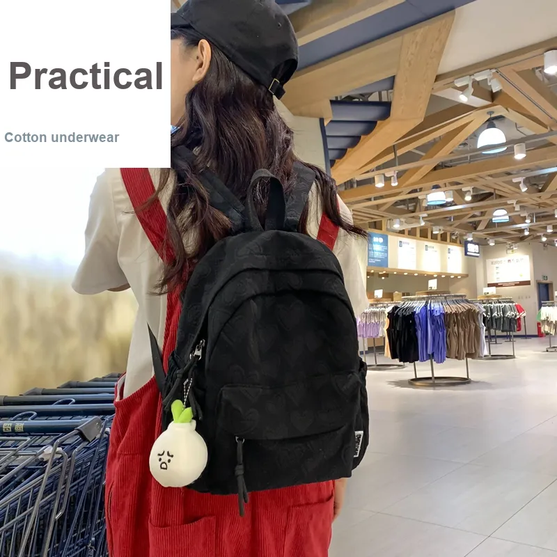 Deli Bear Fabric Backpack Regular Women's Pink/Khaki/Black/Beige White-18