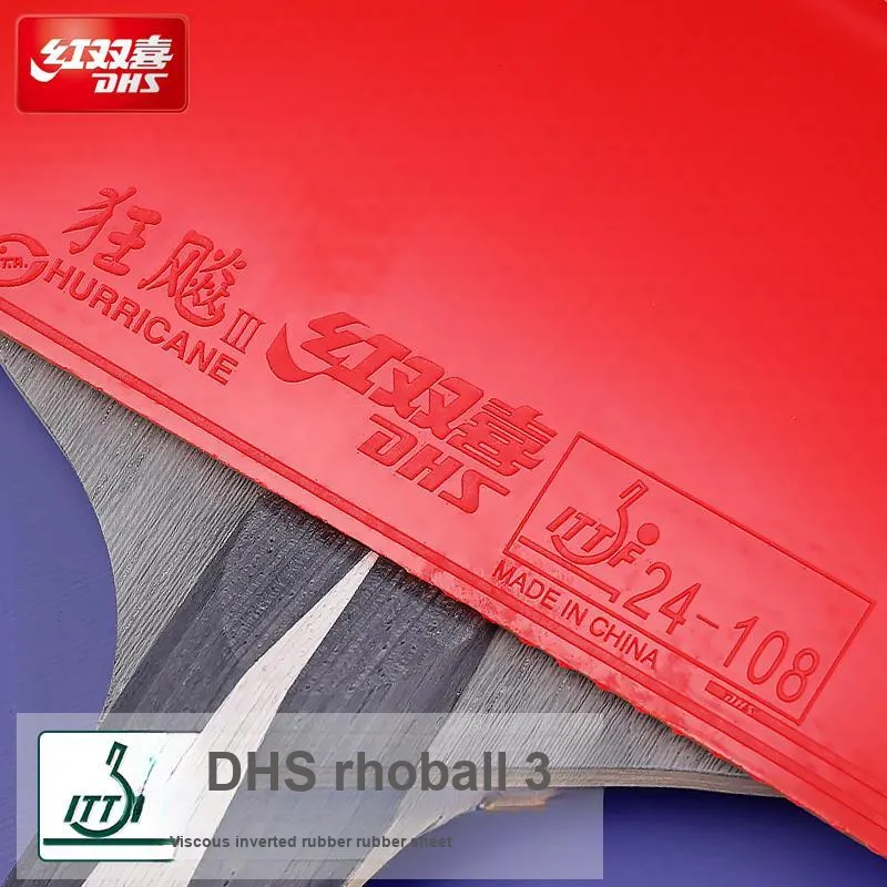 DHS Rush 3 Table Tennis Rubbers Synthetic Rubber Inverted Rubber All Compatibility Advanced Model, Adults-1