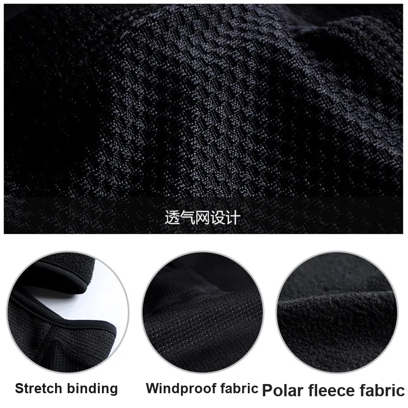 HNJ Riding Equipment Face Masks Unisex Windproof Fabric Black-1