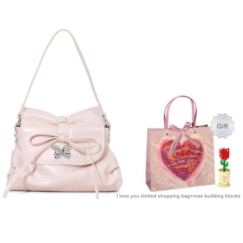 OTA PU Small Square Bag Handbag, Shoulder Bag Regular Women's White/Pink-5